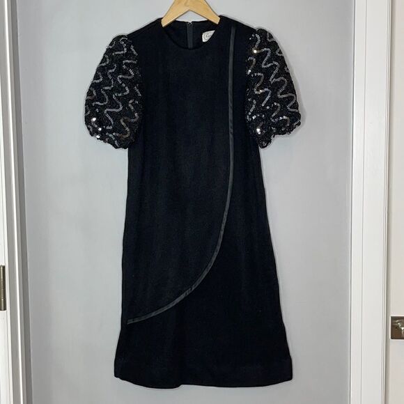 Leslie Fay Dresses & Skirts - Vintage 80’s Leslie Fay Sequin Puff Sleeve Midi Dress